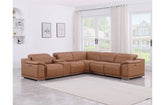 9762 DivanItalia Cognac 6-Piece Sectional with 3 Power Recliners and 1 Console Top Grain Italian LeatherModel:  9762-COGNAC-6PC-3PWR-SECTIONAL-GROUP